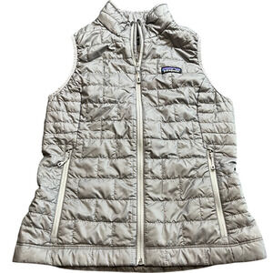 Patagonia Womens Nano Puff Vest Gray Silver Insulated‎ Winter Size Small